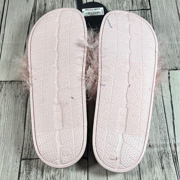 INC International Concept Women's Fur Slippers Slide Open Toe Pink XL 11/12 - Picture 6 of 6